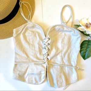 Canvas Style Lace Up Crop Top